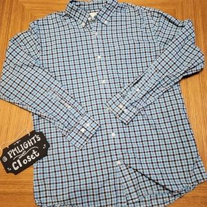Sonoma L Dress Shirt Long Sleeve Blue Gray Check Plaid